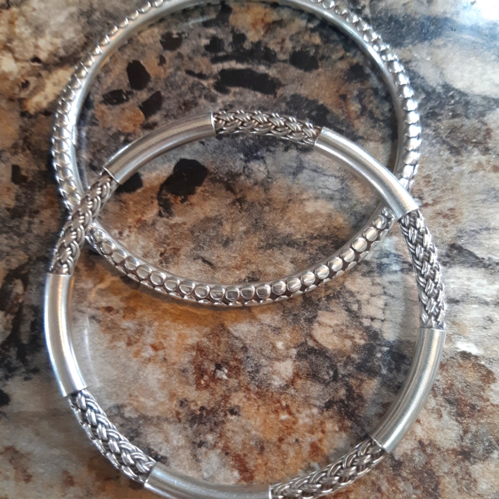 Luxury Bali design and crafted 925 solid sterling silver cable bangles